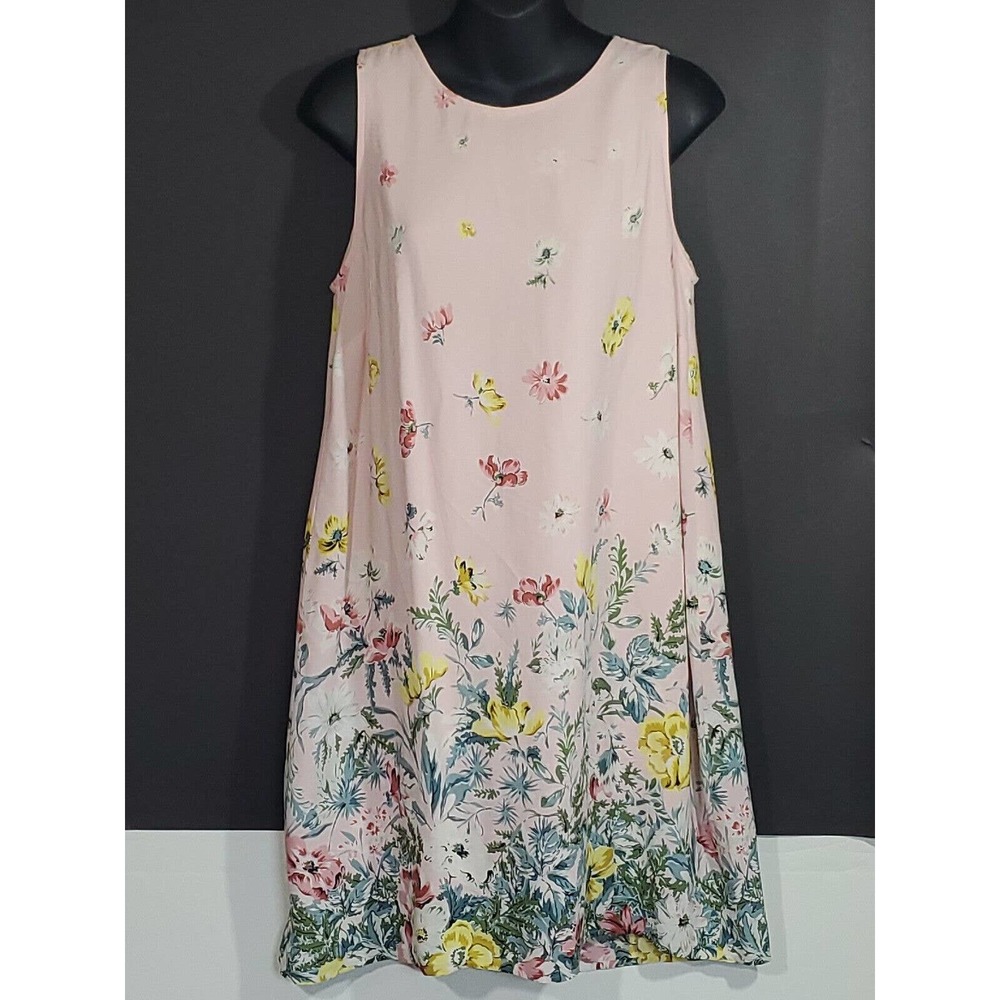 Loft Sleeveless Pink Floral Feminine Sheath Sz 6 Keyhole Back Cottage Core Dress